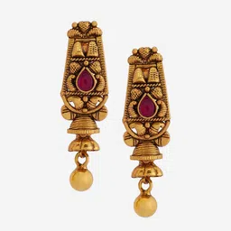 Kushal's Fashion Jewellery Gold-Plated 92.5 Pure Silver Classic Drop Earrings image 2