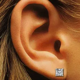 Abhooshan 925 Sterling Silver Contemporary Cubic Zirconia Studs Earrings image 2