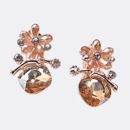 Maansh Champagne Contemporary Studs Earrings image 2