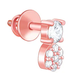 GIVA Rose Gold-Plated Sterling Silver Contemporary Zircon-Studded Stud Earrings image 3