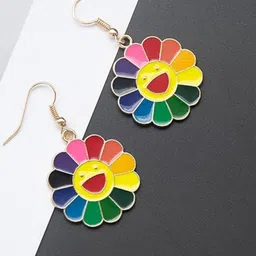 EL REGALO Gold-Plated Floral Drop Earrings image 2