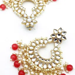 ODETTE Contemporary Kundan Chandbalis Earrings image 4