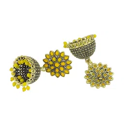 PRIVIU Gold-Plated Dome Shaped Studded Jhumkas image 4