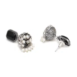 Mali Fionna Silver-Plated Dome Shaped Jhumkas image 4