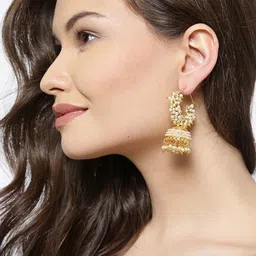Anouk Gold-Plated Dome Shaped Jhumkas image 3