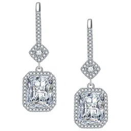 Designs & You Silver Plated CZ Studded Drop Earrings image 4