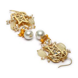 DUGRISTYLE Yellow & Gold-Toned Classic Drop Earrings image 2