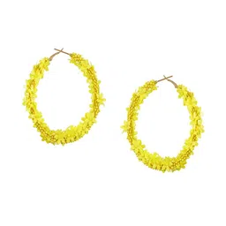 UNIVERSITY TRENDZ Gold Plated Floral Beaded Hoop Earrings image 5