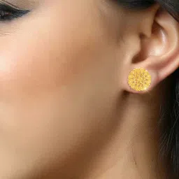 Vighnaharta Gold-Plated Floral Studs Earrings image 3