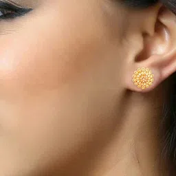 Vighnaharta Gold-Plated Floral Studs Earrings image 3