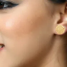 Vighnaharta Gold-Plated Floral Studs Earrings image 3