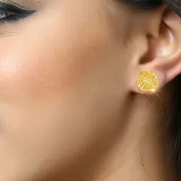 Vighnaharta Gold-Plated Floral Studs Earrings image 3