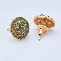 Kushal's Fashion Jewellery Gold-Plated Ethnic Antique Studs image 2