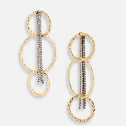 SOHI Gold Plated Contemporary Drop Earrings image 3