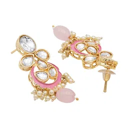 Shining Jewel - By Shivansh Gold-Plated Contemporary Drop Earrings image 4