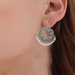 EL REGALO Oxidised Contemporary Drop Earrings image 3