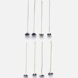 Kennice Set Of 4 Rhodium-Plated Contemporary Drop Earrings image 3