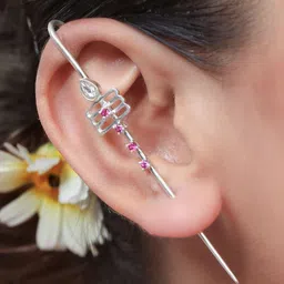 Unniyarcha 925 Silver Murugan Trishul Contemporary Ear Cuffs-picture-55