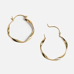 Clara Gold-Plated 925 Sterling Silver Twisted Hoop Earrings image 3