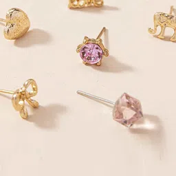 Jewels Galaxy Set of 30 Gold Plated Crystals Studs Earrings image 3