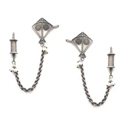 Dulcett Silver-Plated Quirky Drop Earrings image 4