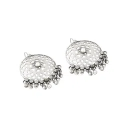 TEEJH Silver-Toned Contemporary Studs Earrings image 5