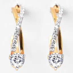 Clara Gold-Plated Contemporary Hoop Earrings image 3