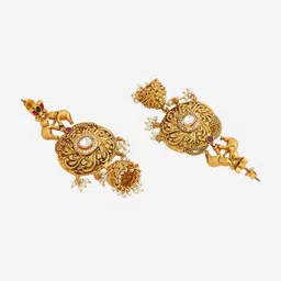 Kushal's Fashion Jewellery Gold-Plated Contemporary Drop Earrings image 3