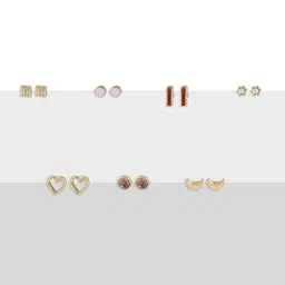 AMI Set Of 25 Gold-Plated Contemporary Studs Earrings image 5