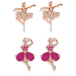 ZINU Multicoloured Contemporary Studs Earrings-picture-15