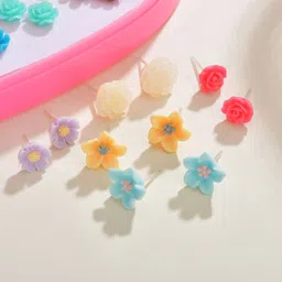 Shining Diva Fashion Set Of 36 Silver-Plated Contemporary Studs Earrings image 3