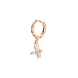 Zavya 925 Pure Sterling Silver Rose Gold-Plated Cubic Zirconia Contemporary Drop Earrings image 4