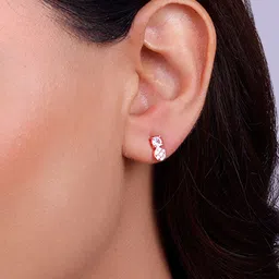 GIVA Rose Gold-Plated Sterling Silver Contemporary Zircon-Studded Stud Earrings image 4