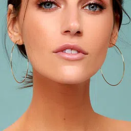 Yellow Chimes Set Of 3 Gold-Plated Silver-Toned Circular Hoop Earrings image 4