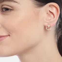 Aadvik Designs Gold-Plated AD Studded Crescent Shaped Studs Earrings-picture-27