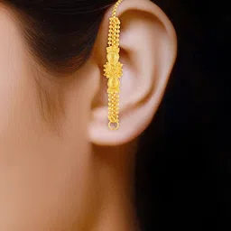 Vighnaharta Gold-Plated Contemporary Shaped Ear Cuff Earrings image 4