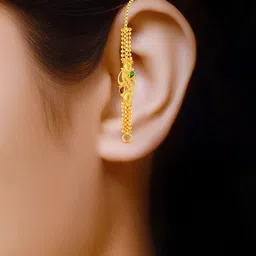 Vighnaharta Gold-Plated Contemporary Shaped Ear Cuff Earrings image 4