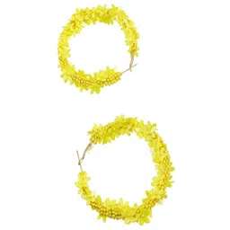 UNIVERSITY TRENDZ Gold Plated Floral Beaded Hoop Earrings image 2