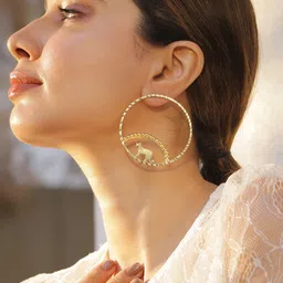 Rubans 18KT Gold Plated Brass Circular Hoop Earrings-picture-33