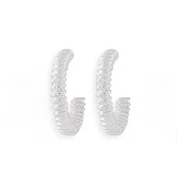 AMI Silver-Toned Contemporary Hoop Earrings image 4