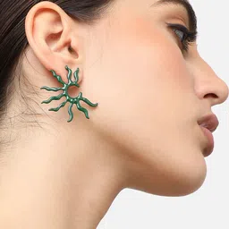 SOHI Gold-Plated Contemporary Studs Earrings-picture-48