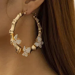 AVANT-GARDE PARIS Women Gold-Toned Circular Hoop Earrings image 5