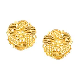 MEENAZ Set of 2 Gold-Plated Cubic Zirconia Dome Shaped Studs Earrings image 5
