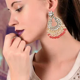 ODETTE Contemporary Kundan Chandbalis Earrings image 1