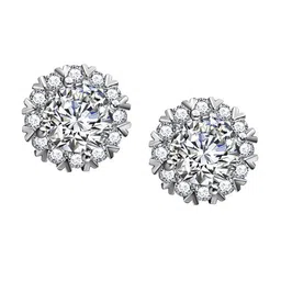 Designs & You Silver Plated Circular Stud Earrings image 2