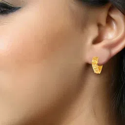 Vighnaharta Set of 2 Gold Plated Hoop Earrings image 5