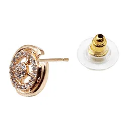 DressBerry Rose Gold-Plated Circular Studs Earrings image 5