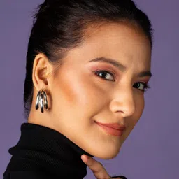 PRITA BY PRIYAASI Silver-Plated Half Hoop Earrings image 1