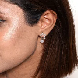 JOKER & WITCH Silver-Toned Contemporary Drop Earrings image 5