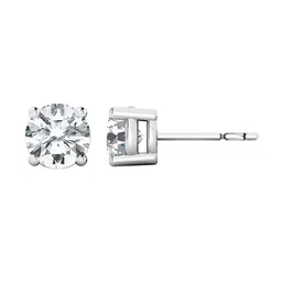 Peora Silver-Plated American Diamond Studded Contemporary Studs Earrings image 4